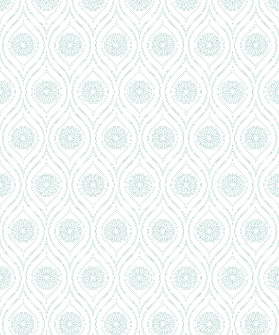 Retro Pop Wallpaper • Geometric • Mint Reverse • Swatch