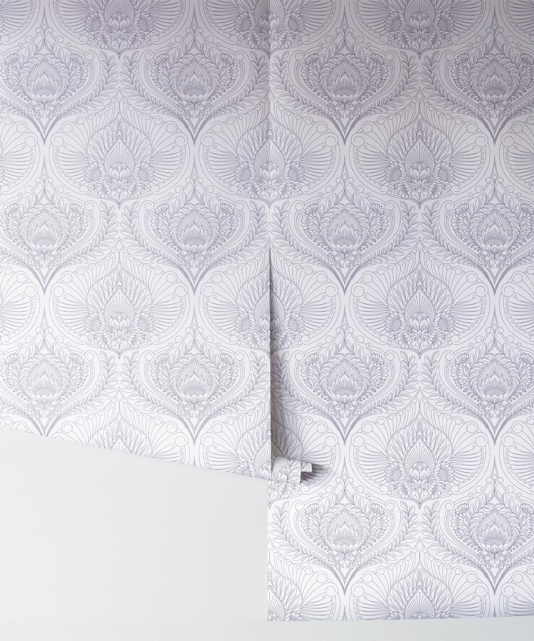 Baroque Fusion Wallpaper • Ornate Luxurious • Grey Reverse • Rolls