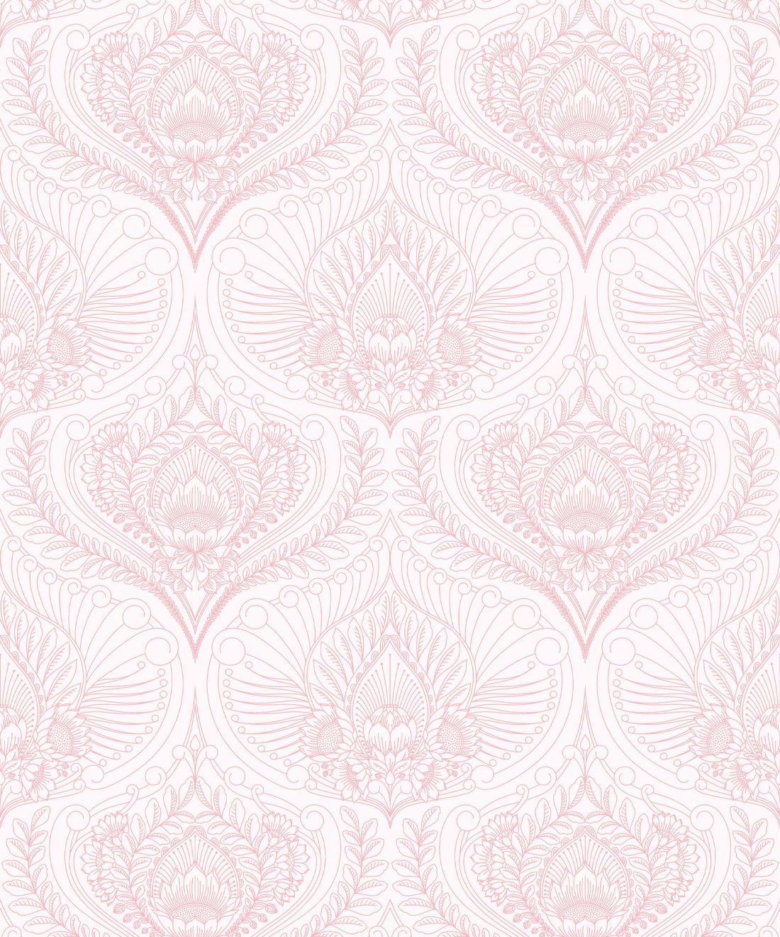 Baroque Fusion Wallpaper • Ornate Luxurious • Pink Reverse • Swatch