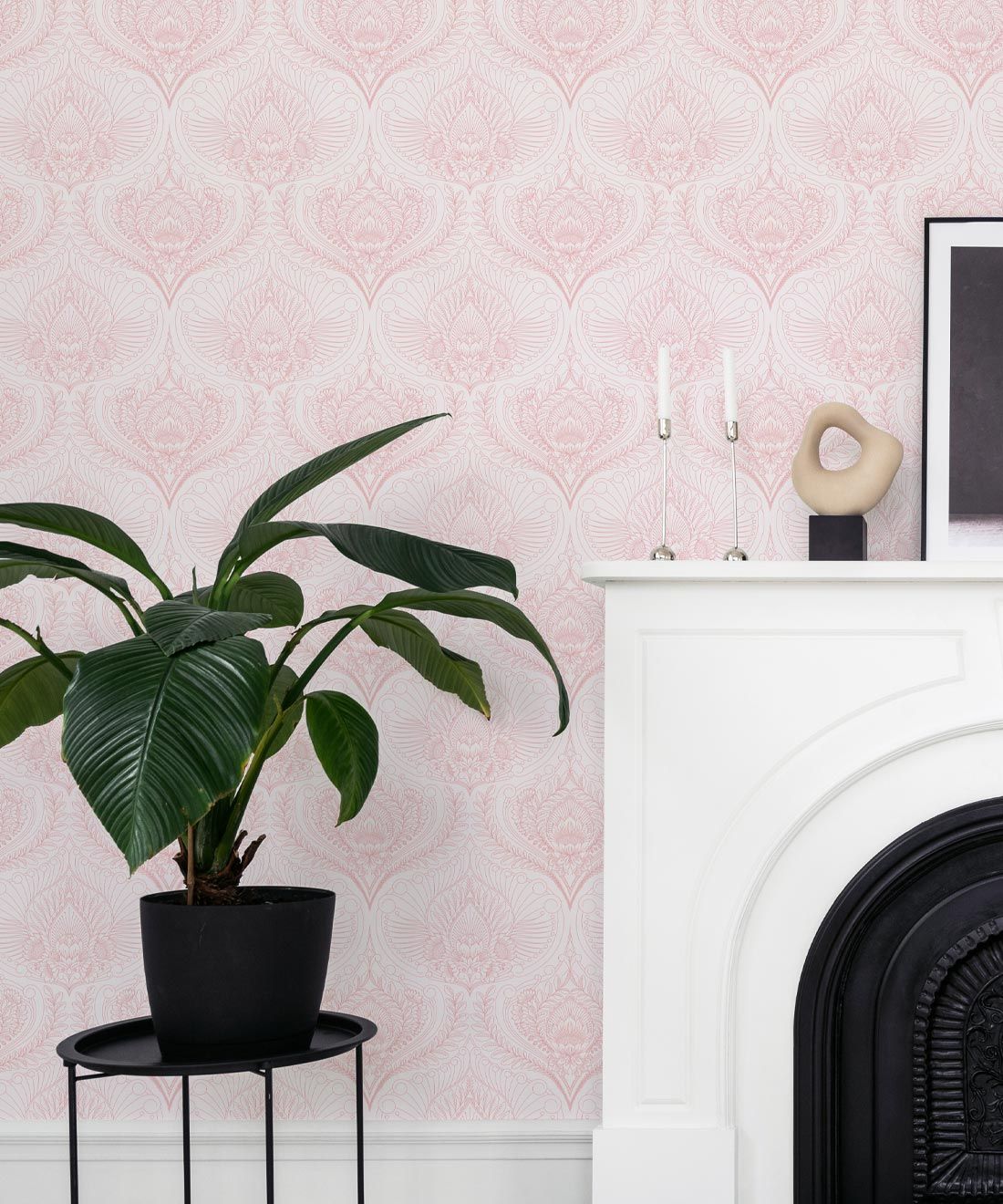 Baroque Fusion Wallpaper • Ornate Luxurious • Pink Reverse • Insitu