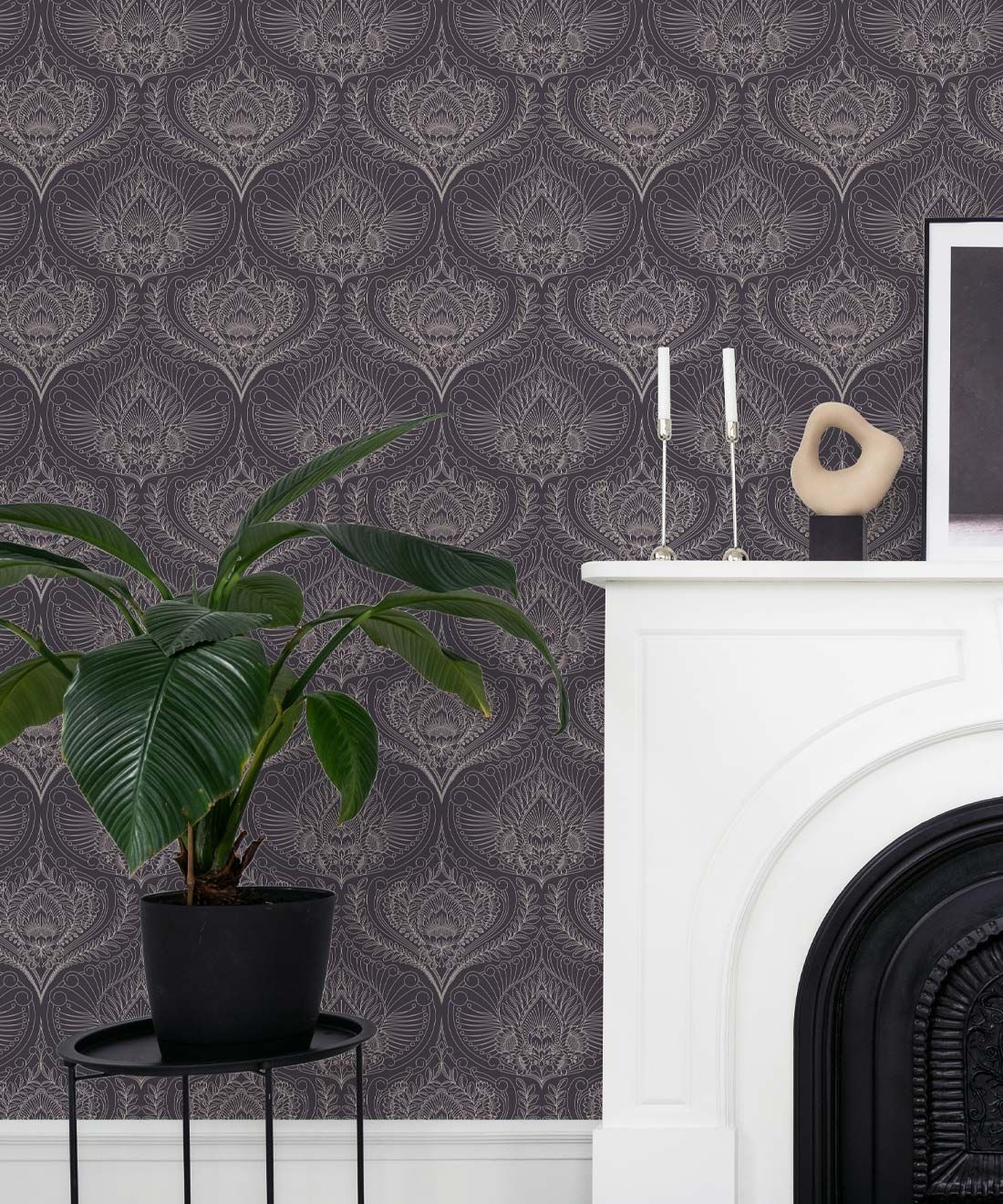 Baroque Fusion Wallpaper • Ornate Luxurious • Slate • Insitu