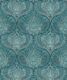 Baroque Fusion Wallpaper • Ornate Luxurious • Teal • Swatch