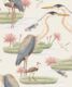 Heron Jacana Giant Lillypad Wallpaper • Snowflake • Swatch
