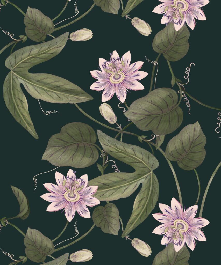 Passiflora Wallpaper • Amazon Floral Wallpaper • Milton & King