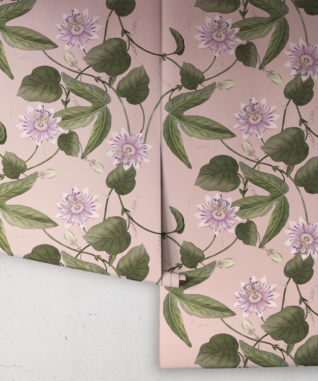 Passiflora Wallpaper • Warm Pink • Rolls