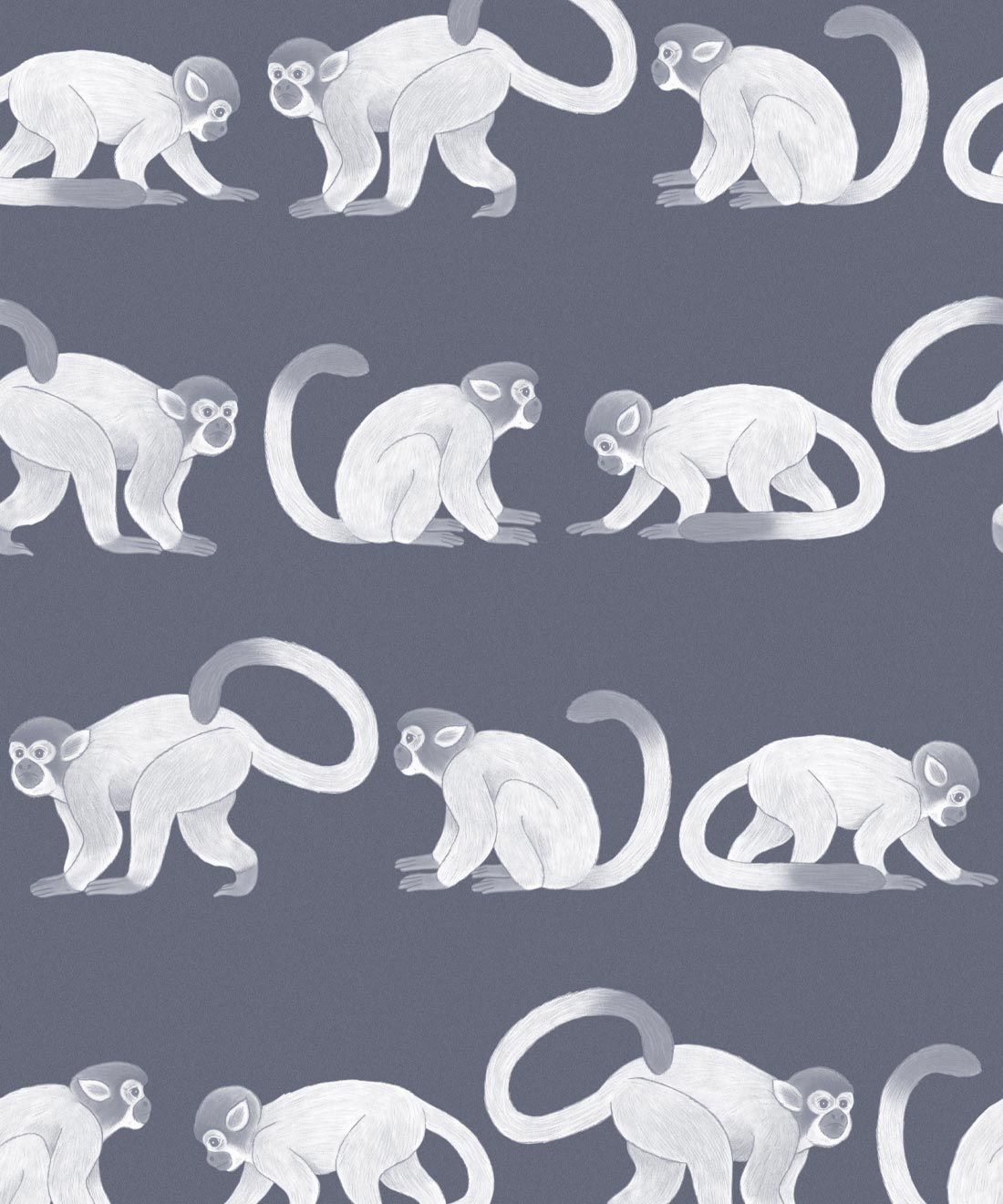 Squirrel Monkeys Wallpaper • Blue • Swatch
