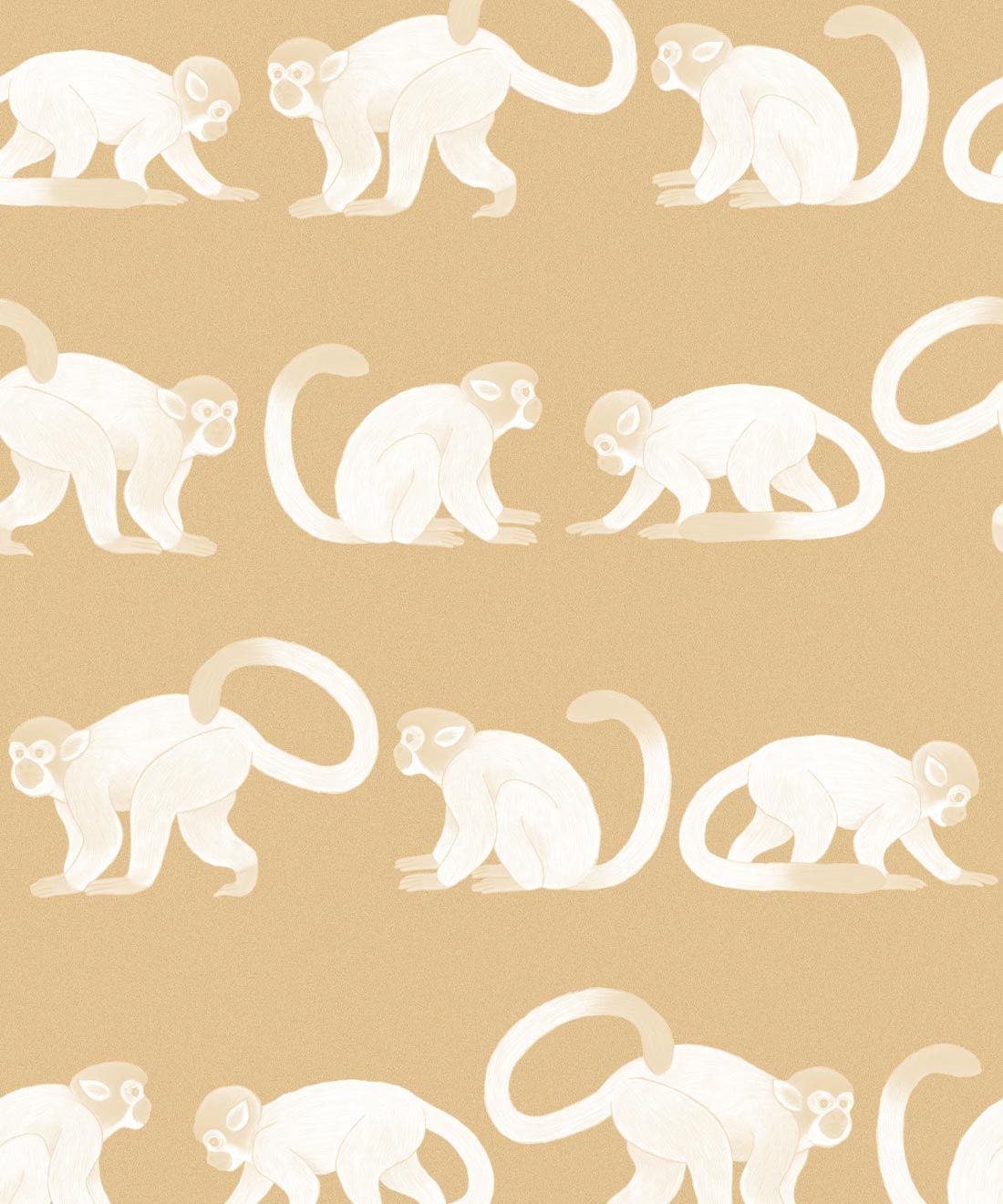 Squirrel Monkeys Wallpaper • Yellow • Swatch