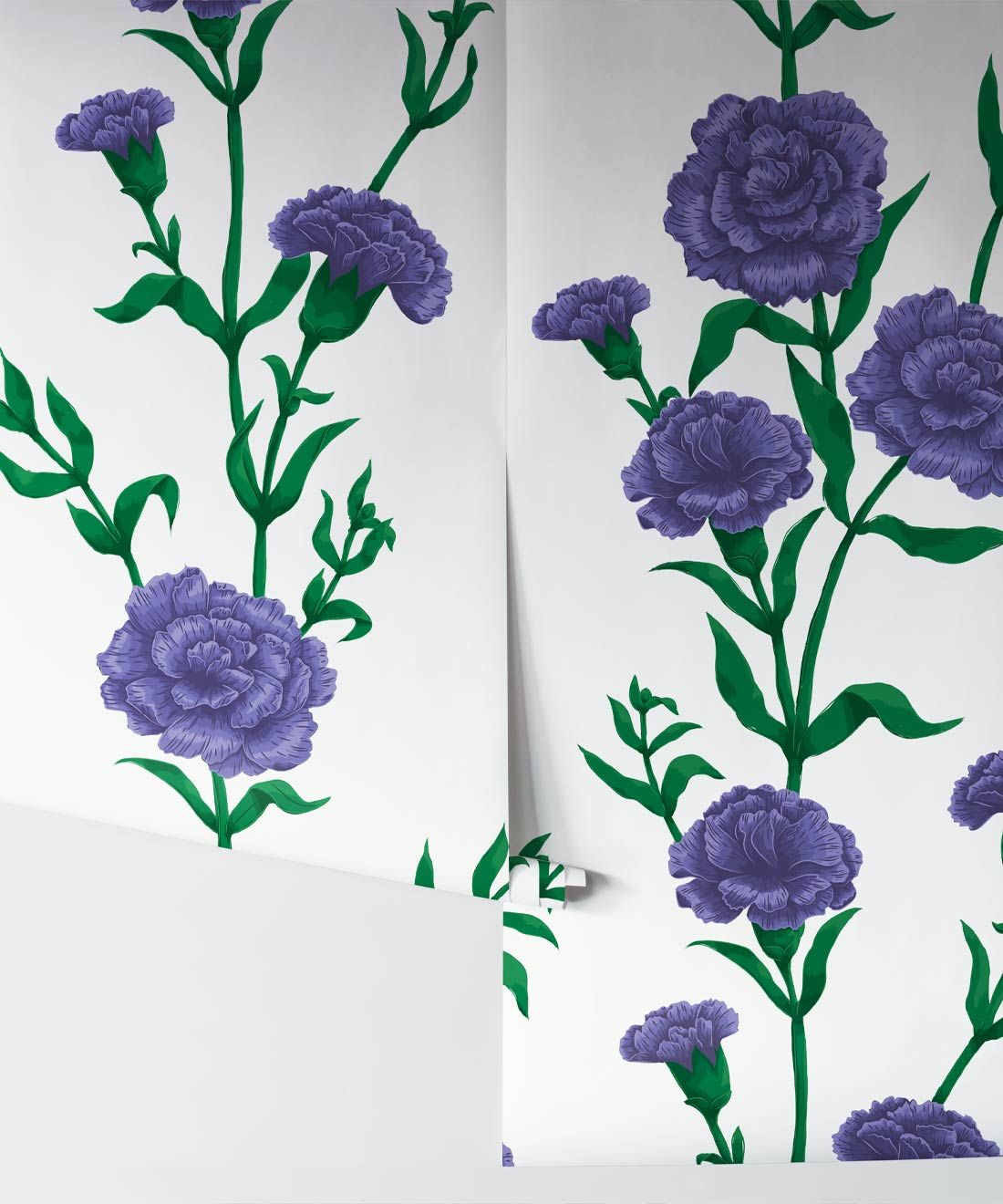 What In Carnation Wallpaper • Floral Wallpaper • Patel Purple • Rolls
