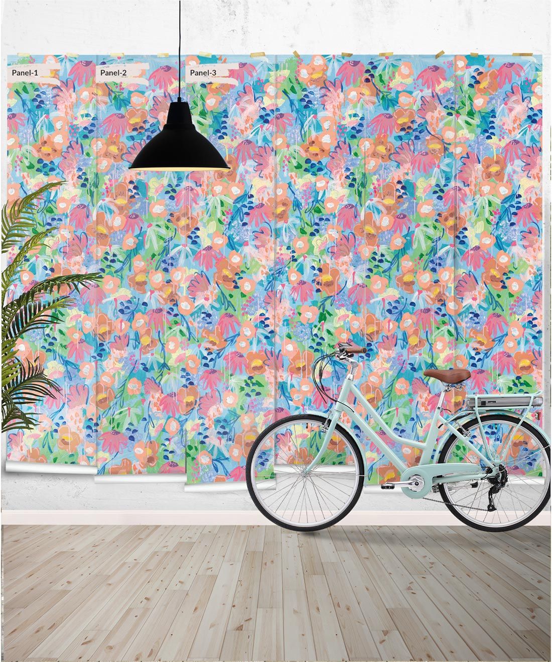 Love Club Wallpaper • Tiff Manuell • Colorful Floral Wallpaper • Insitu With table