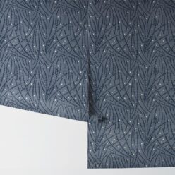 Brush Wallpaper • Floral Wallpaper • Blue • Rolls