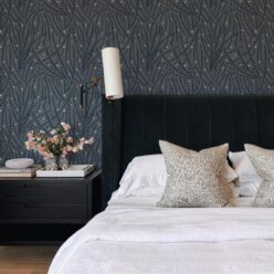 Brush Wallpaper • Floral Wallpaper • Blue • Insitu