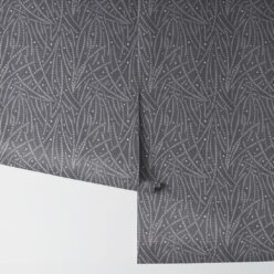 Brush Wallpaper • Floral Wallpaper • Gray • Rolls