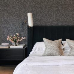Brush Wallpaper • Floral Wallpaper • Gray • Insitu