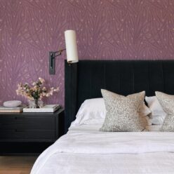 Brush Wallpaper • Floral Wallpaper • Lilac • Insitu