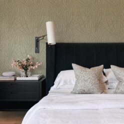 Brush Wallpaper • Floral Wallpaper • Sage • Insitu