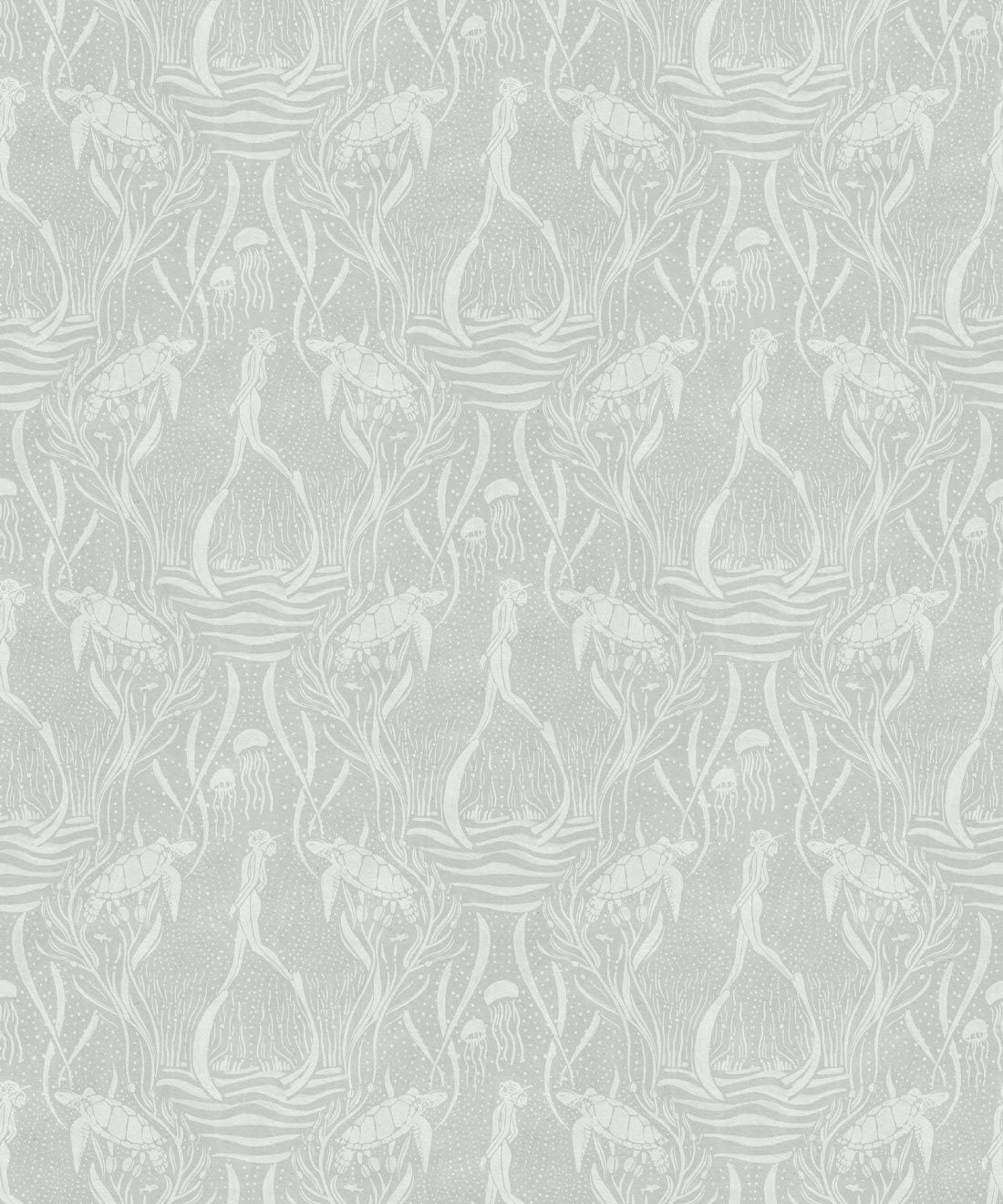 Deep Sea Wallpaper • Floral Wallpaper • Gray • Swatch