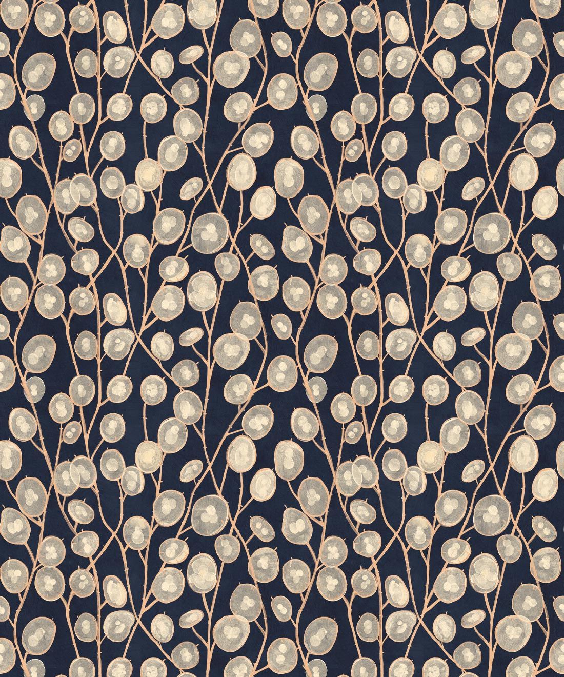 Lunaria Wallpaper • Floral Wallpaper • Blue • Swatch