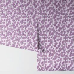 Lunaria Wallpaper • Floral Wallpaper • Violet • Rolls