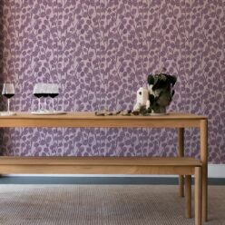 Lunaria Wallpaper • Floral Wallpaper • Violet • Insitu