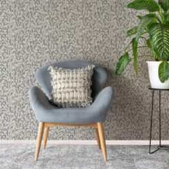 Petals Wallpaper • Floral Wallpaper • Gray • Insitu