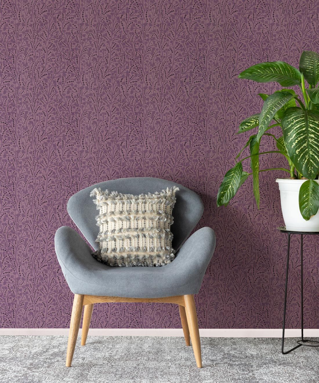 Petals Wallpaper • Floral Wallpaper • Lavender • Insitu