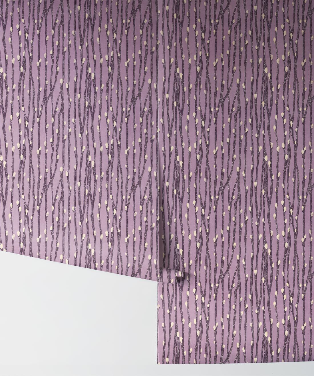 Pussy Willow Wallpaper • Floral Wallpaper • Lilac • Rolls