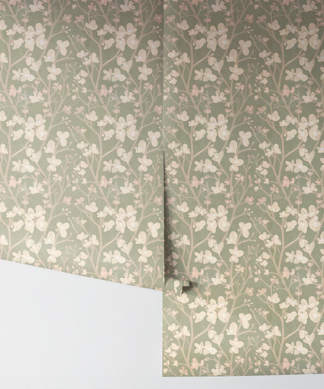 Quince Wallpaper • Floral Wallpaper • Sage • Rolls