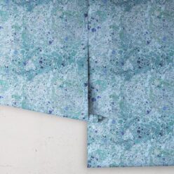 Rock Marbling Wallpaper • Marble Wallpaper • Blue • Rolls
