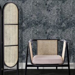Rock Marbling Wallpaper • Marble Wallpaper • Charcoal • Insitu
