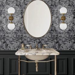 Rock Marbling Wallpaper • Marble Wallpaper • Charcoal • Insitu