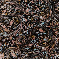 Marble Swirls Wallpaper • Flowing Stone • Orange • Insitu • Swatch