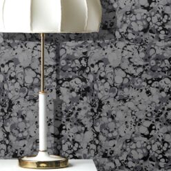 Pebbles Wallpaper • Marble Wallpaper • Charcoal • Lamp
