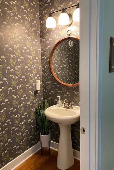 Cicely Wallpaper • Powder Room • Midwest Mama Blog