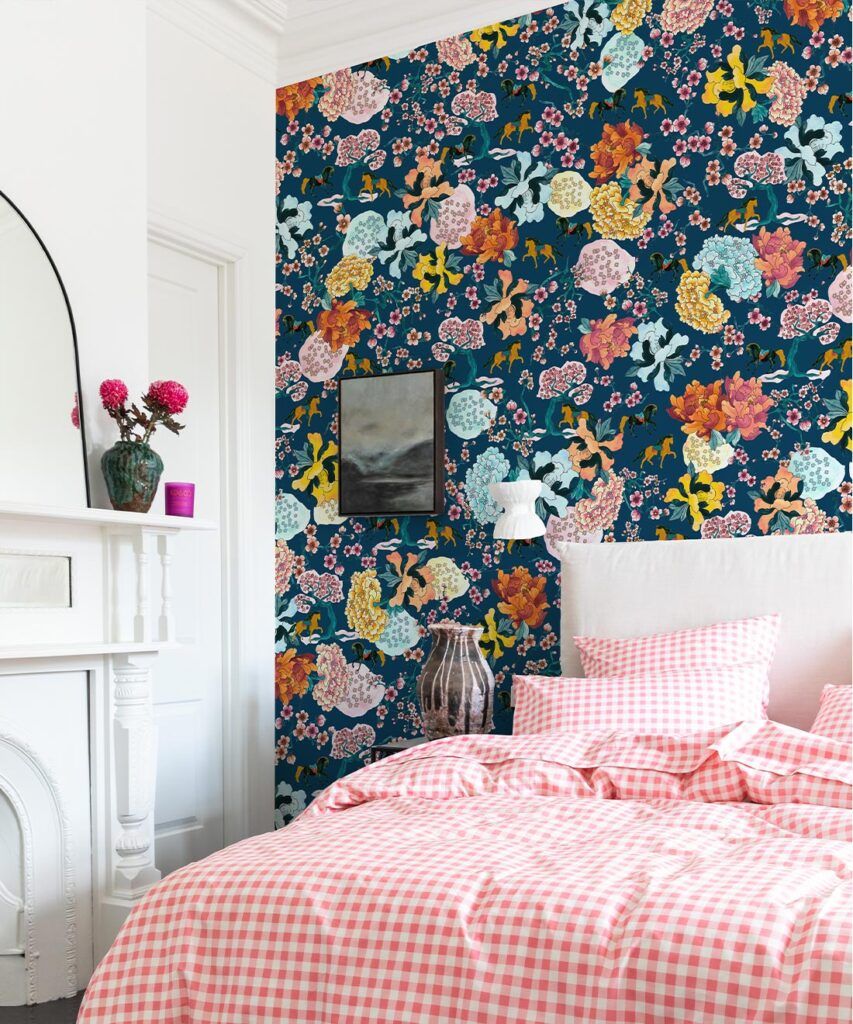 Gallop • Horses And Florals Wallpaper • Milton & King