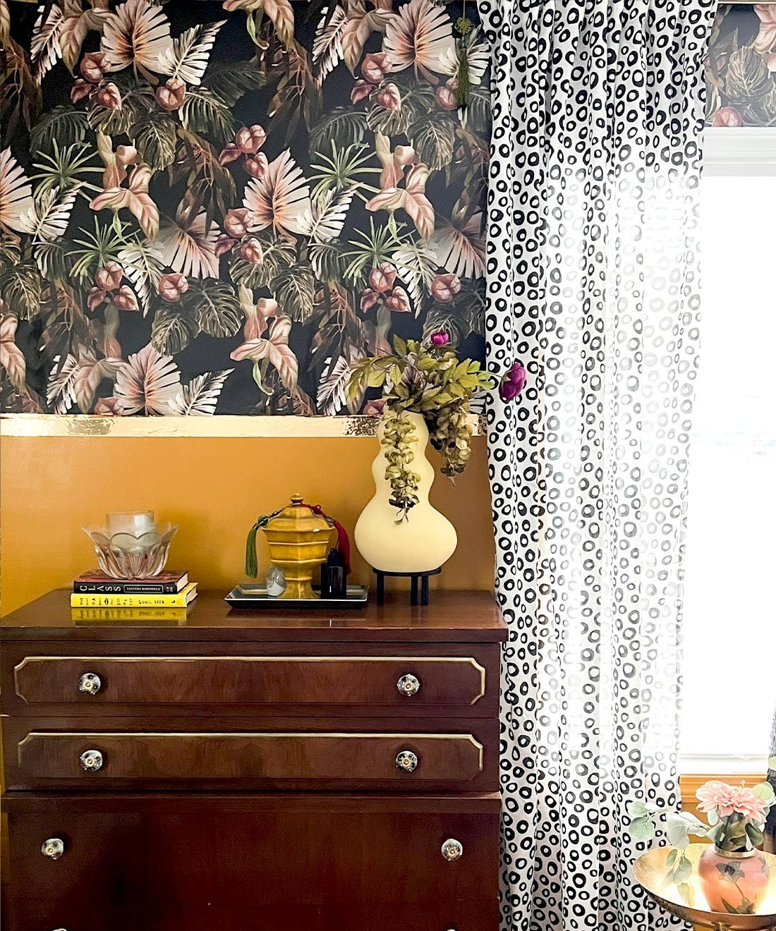Night Jungle Wallpaper • Kip&co • Leafy Tropical Wallpaper • Insitu by Tiffany Brown MyEclecticNest