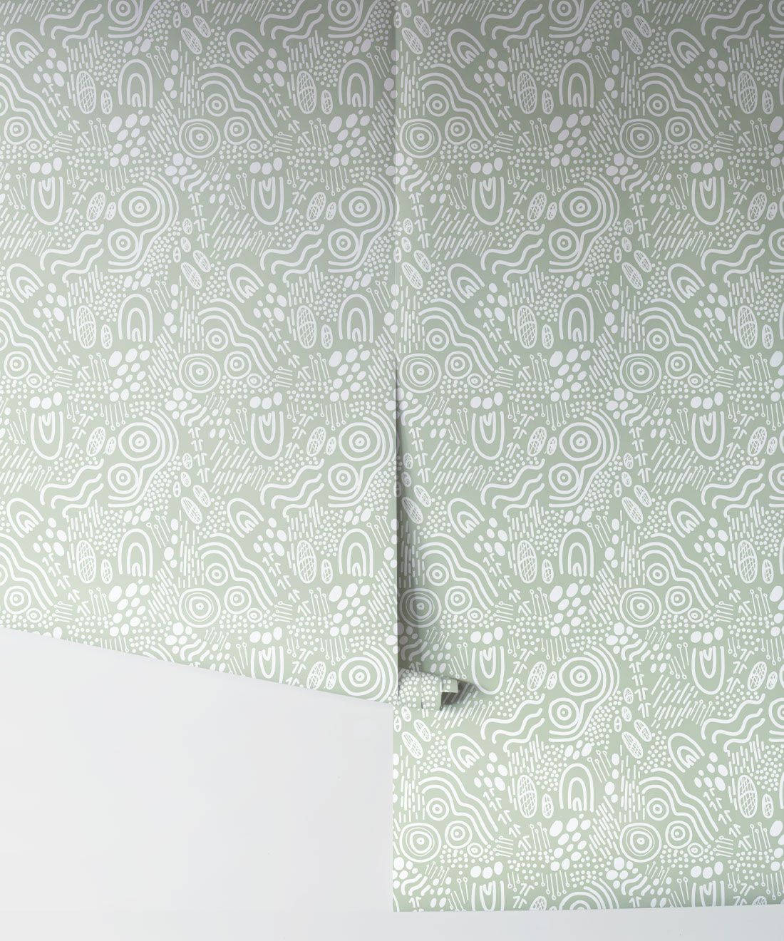 Landscapes Wallpaper • geometric • Sage & White• Rolls