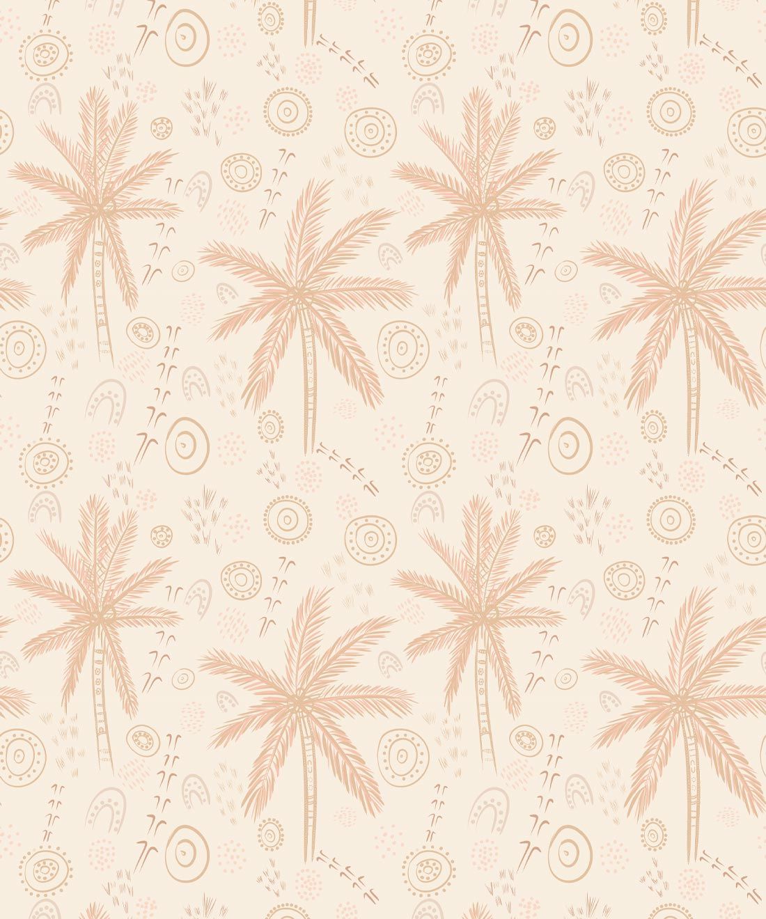 People On Country Wallpaper • Trees • Beige • Swatch