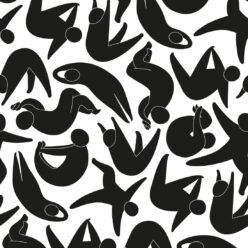 Down Face Dog Wallpaper • Soothing • Monochrome • Swatch