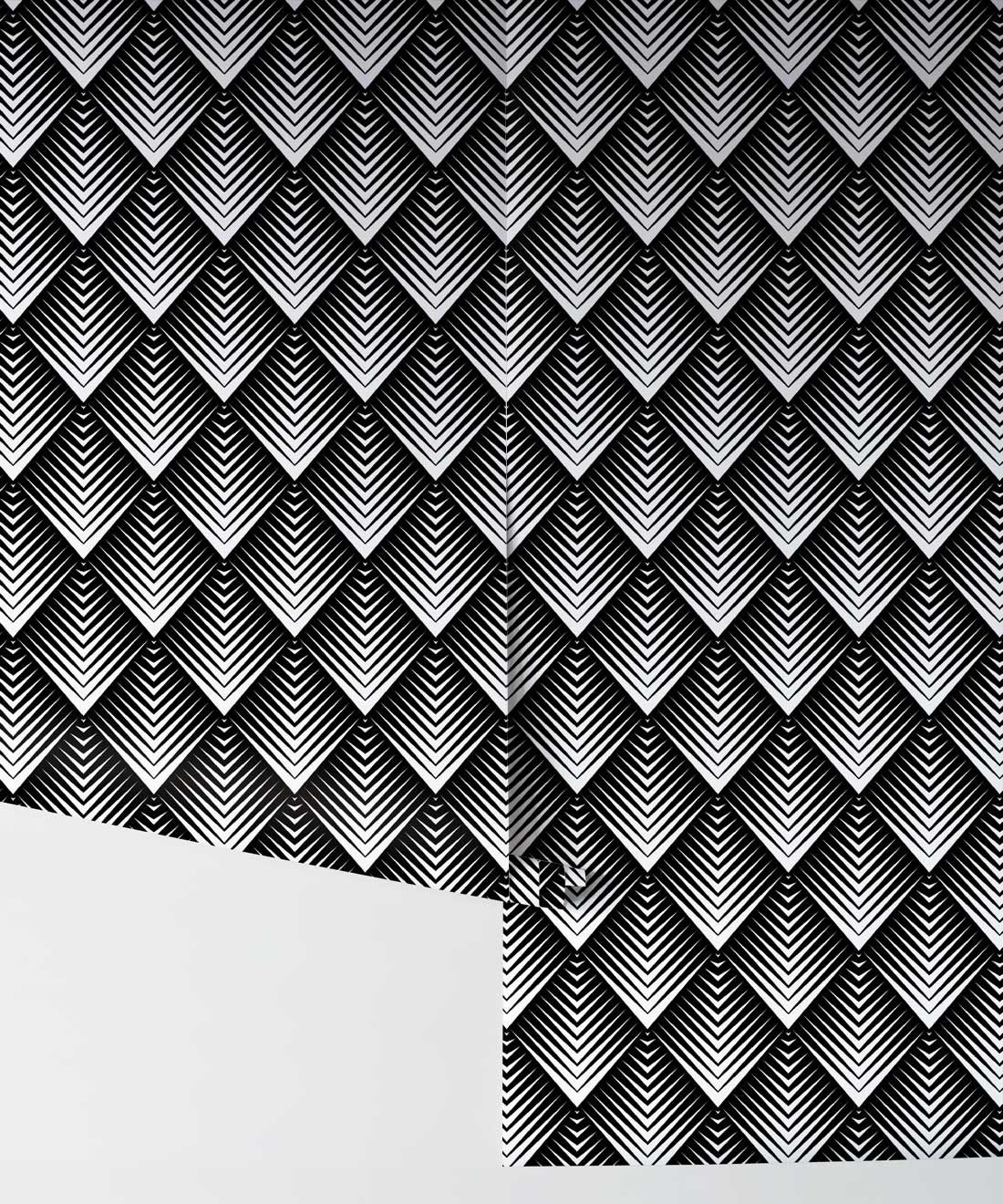 Nocturnal Wallpaper • geometric • Monochrome Reverse • Rolls