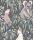 Bush Babies Wallpaper • Children's Wallpaper • Gum Gray • Swatch