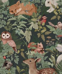 In The Woods Wallpaper • Children's Wallpaper • Forest • Swatch