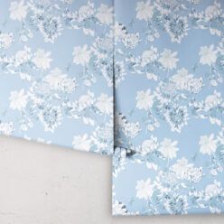 Protea Wallpaper • Floral Wallpaper • Bell Blue • Roll