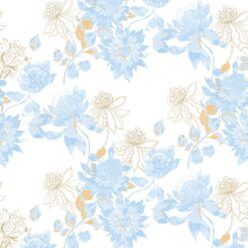 Protea Wallpaper • Floral Wallpaper • Bell Blue Honey • Swatch