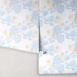 Protea Wallpaper • Floral Wallpaper • Bell Blue Honey • Roll
