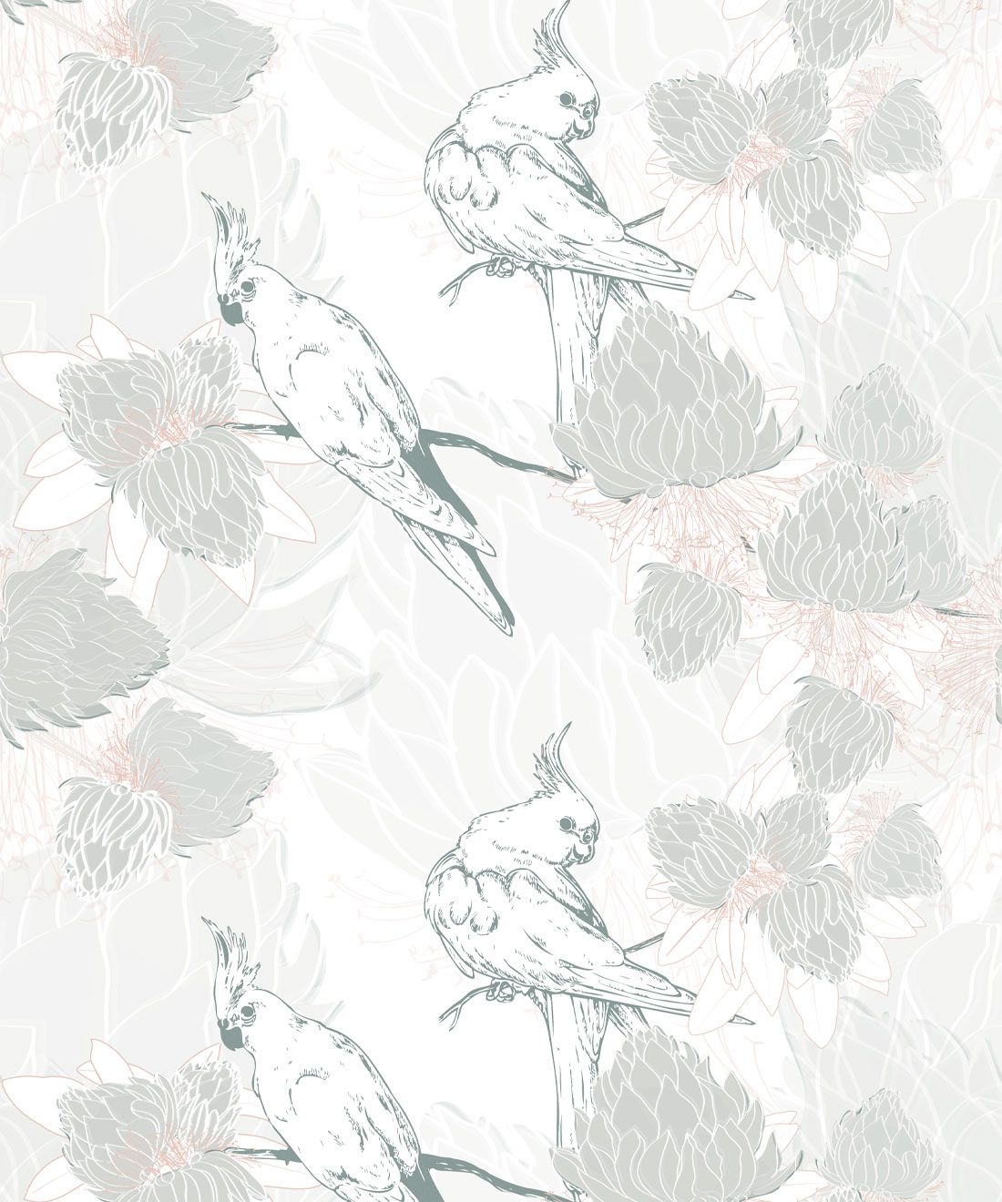 Desert Rose Wallpaper • Floral Wallpaper • Olive Grove • Swatch