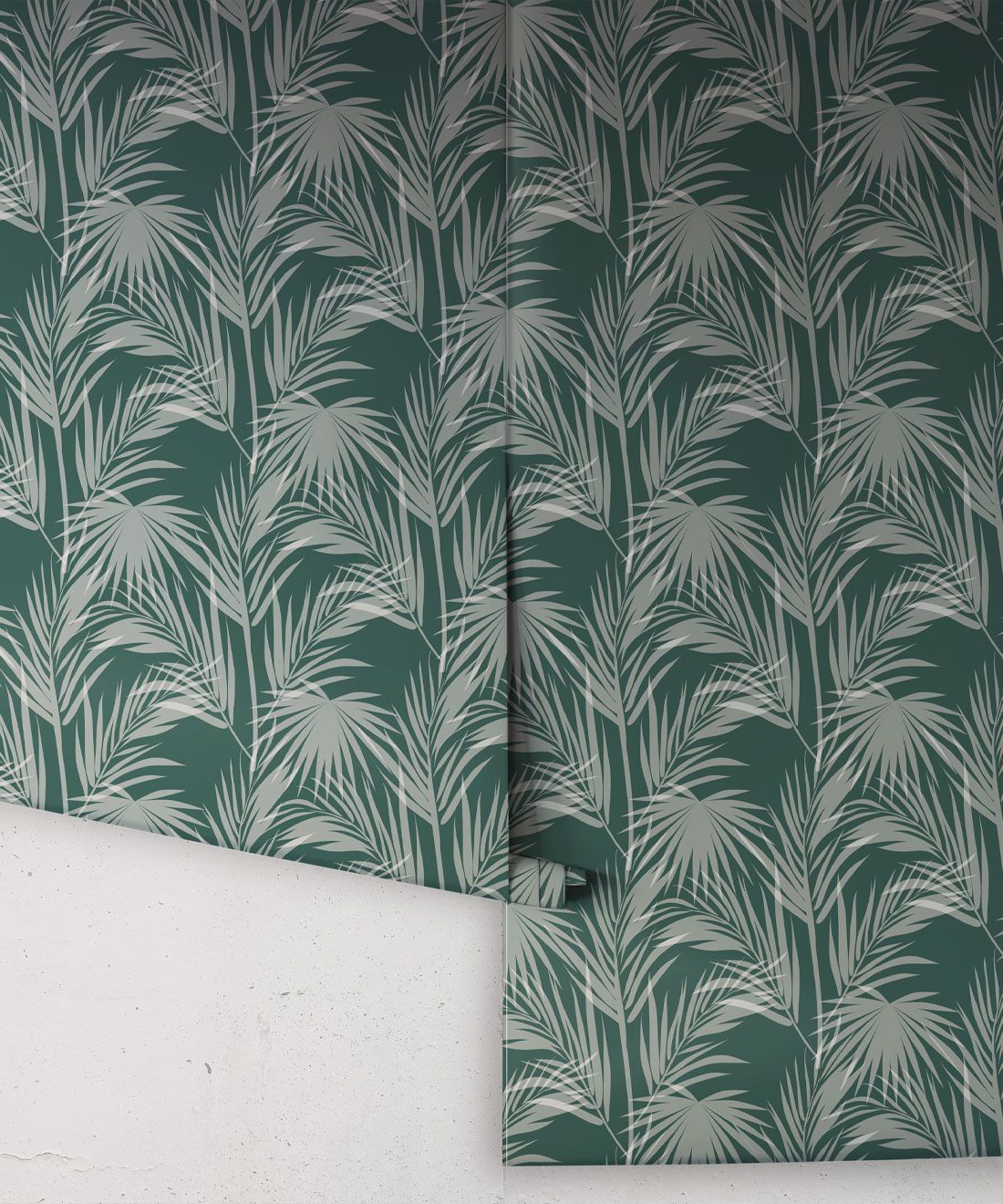 Daintree Palm Wallpaper • Tropical Wallpaper • Forest Green • Roll