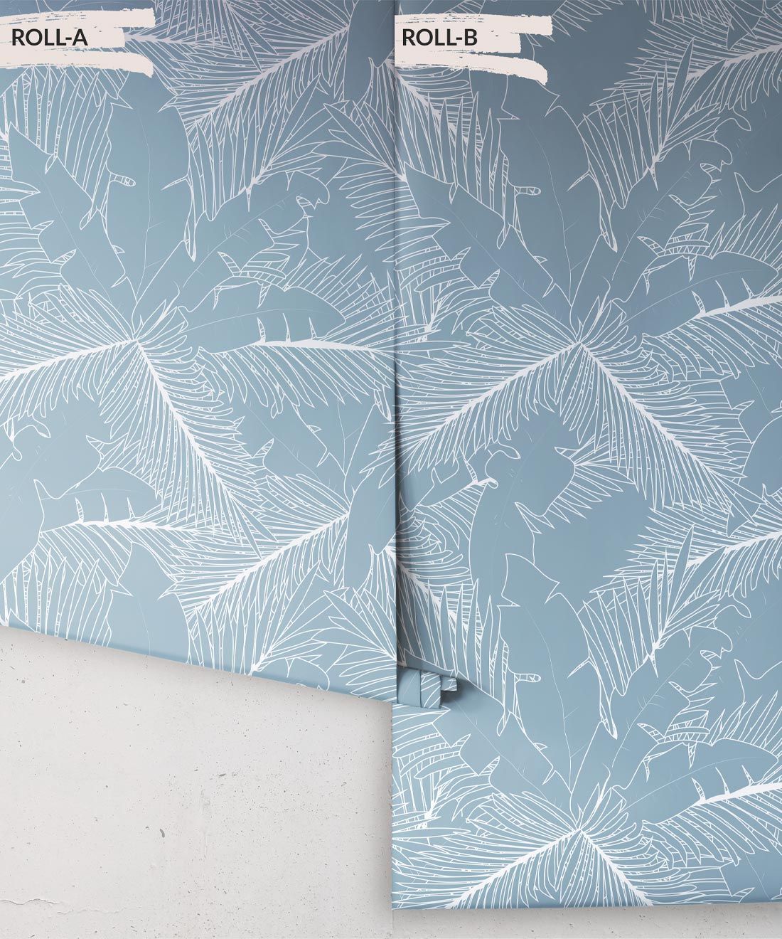 Art Deco Palm Wallpaper • Tropical Wallpaper • Powder Blue • Roll