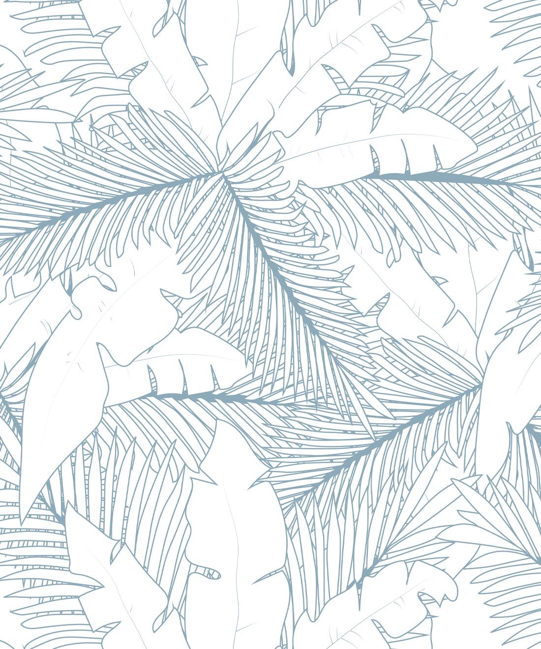 Art Deco Palm Wallpaper • Tropical Wallpaper • Powder Blue Reverse • Swatch