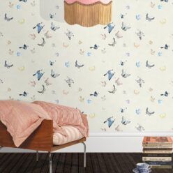 Butterflies Wallpaper • Beige • Insitu