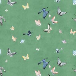 Butterflies Wallpaper • French Blue • Insitu